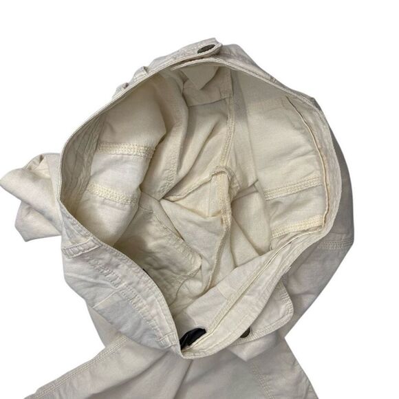 Norma Kamali  straw (cream) linen blend button fly pants size M - Picture 13 of 15